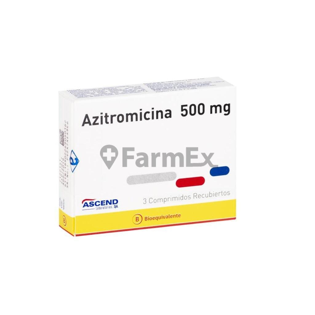 Azitromicina 500 mg x 3 comprimidos Farmex-Fonasa-Persistente